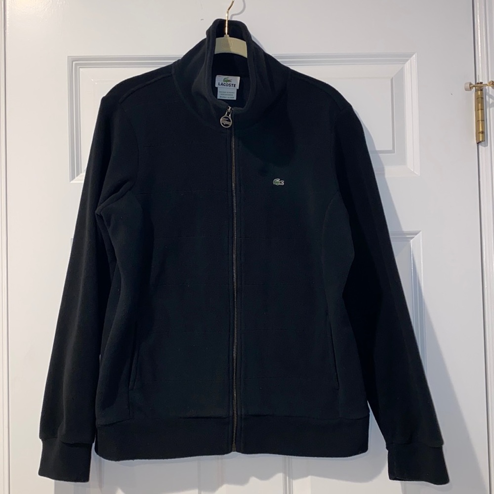 Lacoste Black Cozy Zip Up Sweater